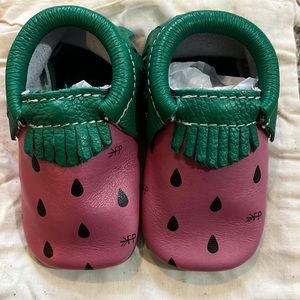 Freshly Picked Moccasin, Brand New In Bag, Size 4, Watermelon